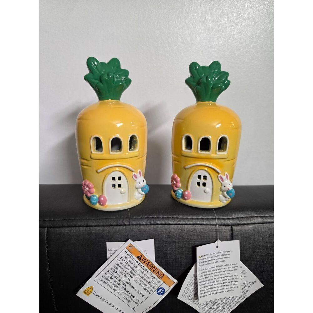 Lot of 2 Lit Polyresin Easter Carrot House Lamp Spritz limited-edition 2026 New
